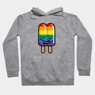 Lesbian Gay couple popsicle Rainbow flag LGBT love Hoodie